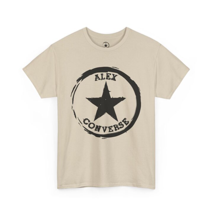 Alex Converse Unisex Heavy Cotton Tee Black Logo - Image 3
