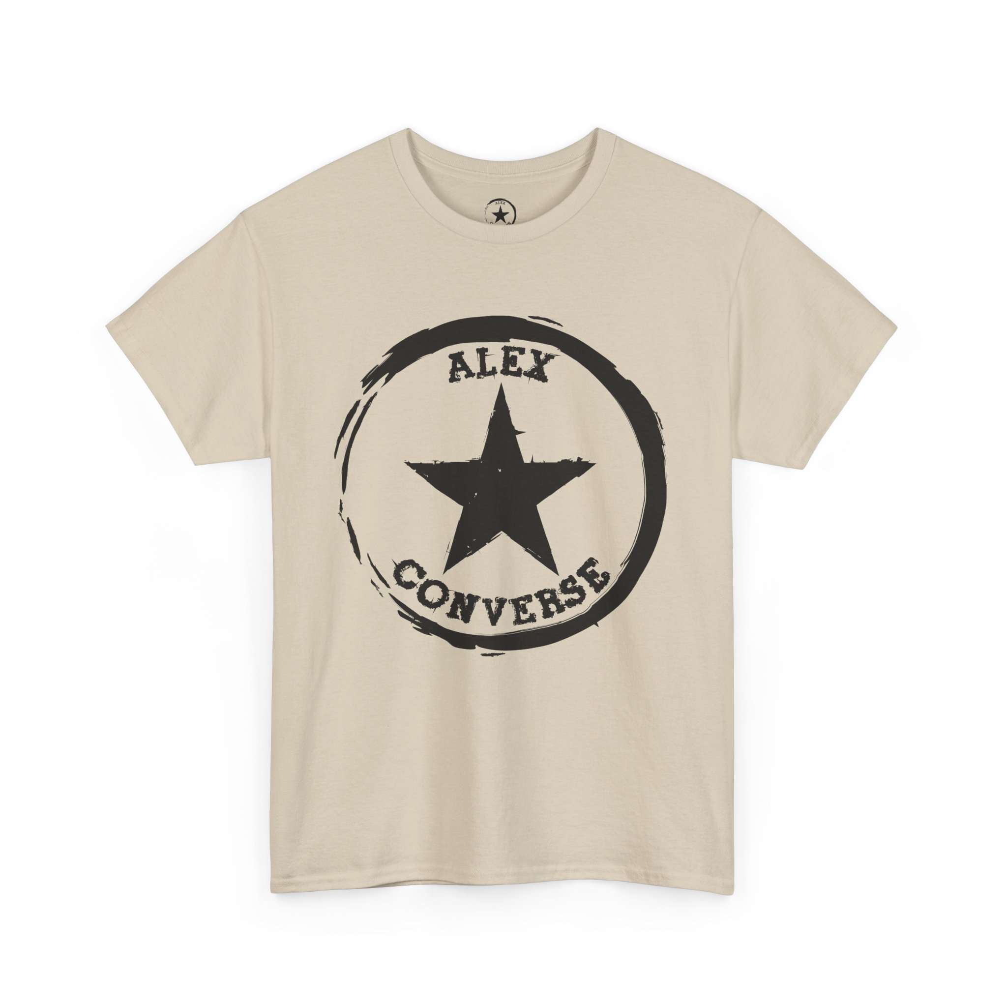 Alex Converse Unisex Heavy Cotton Tee Black Logo - Image 3