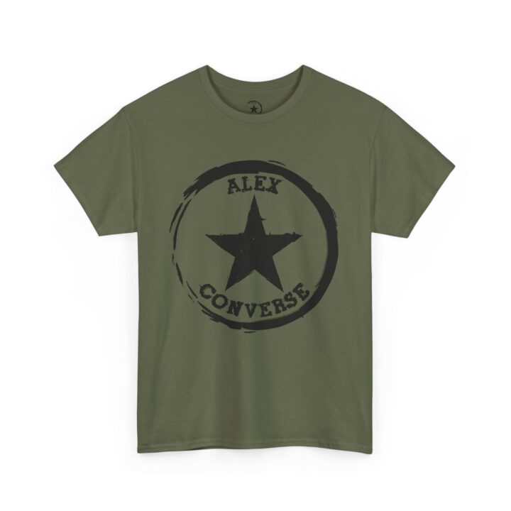 Alex Converse Unisex Heavy Cotton Tee Black Logo - Image 5