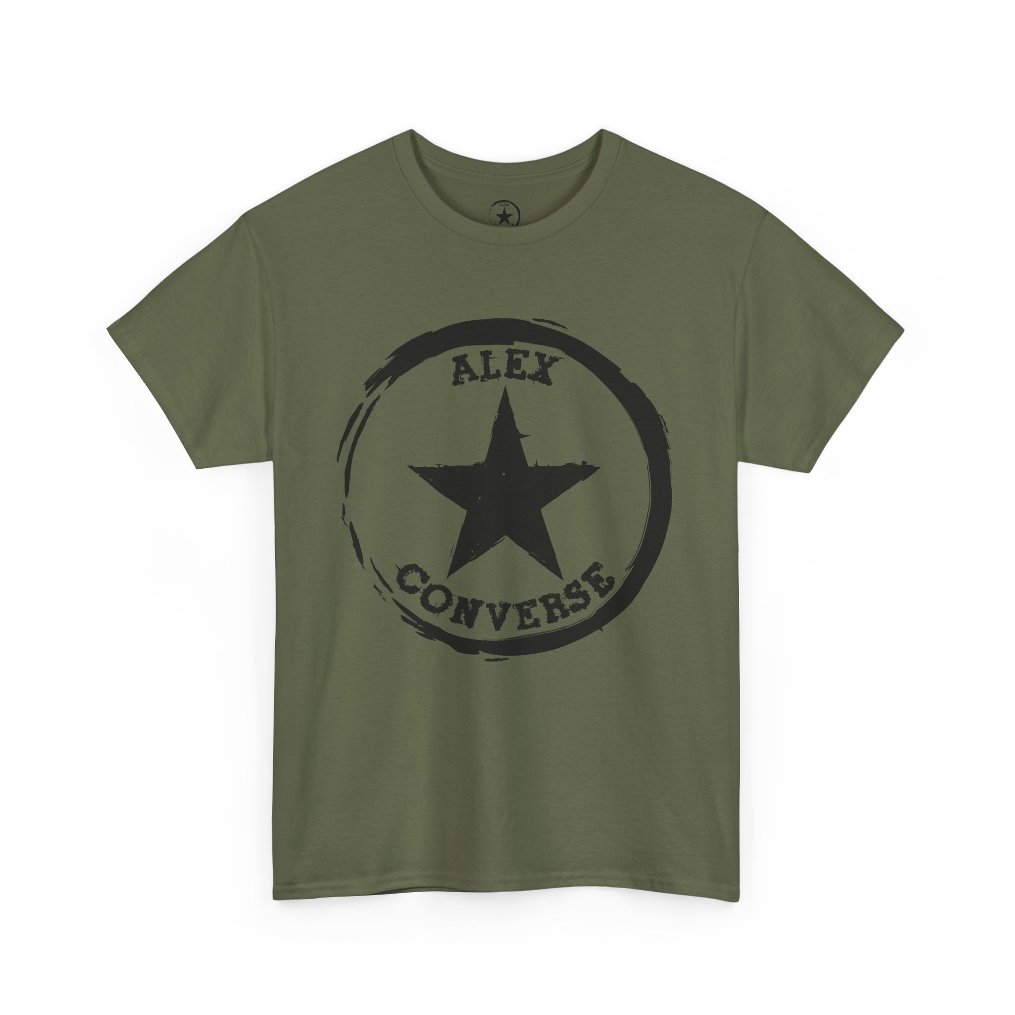 Alex Converse Unisex Heavy Cotton Tee Black Logo - Image 5