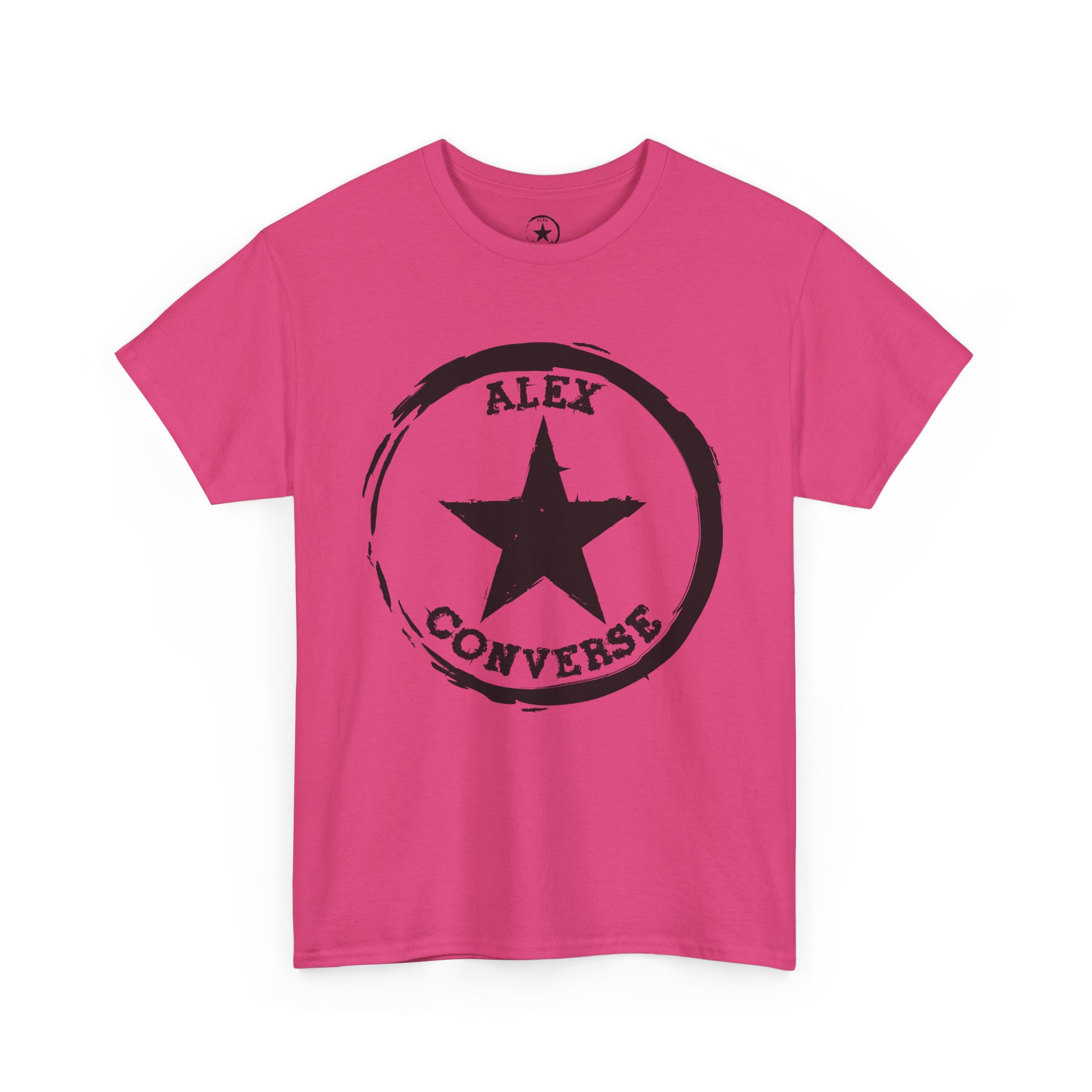 Alex Converse Unisex Heavy Cotton Tee Black Logo - Image 13