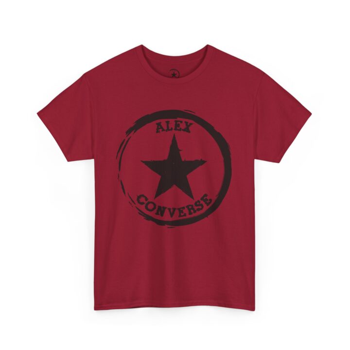Alex Converse Unisex Heavy Cotton Tee Black Logo - Image 17