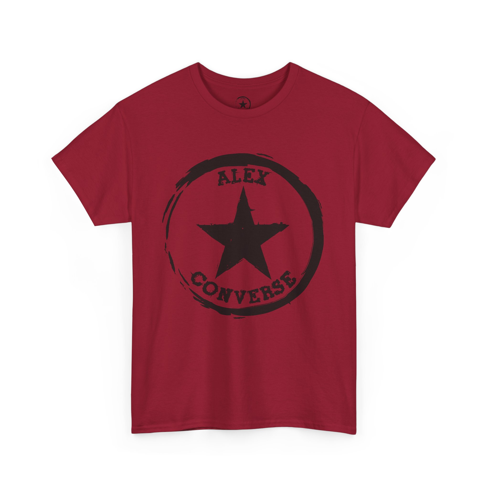 Alex Converse Unisex Heavy Cotton Tee Black Logo - Image 17
