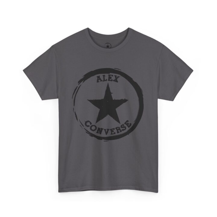 Alex Converse Unisex Heavy Cotton Tee Black Logo - Image 9