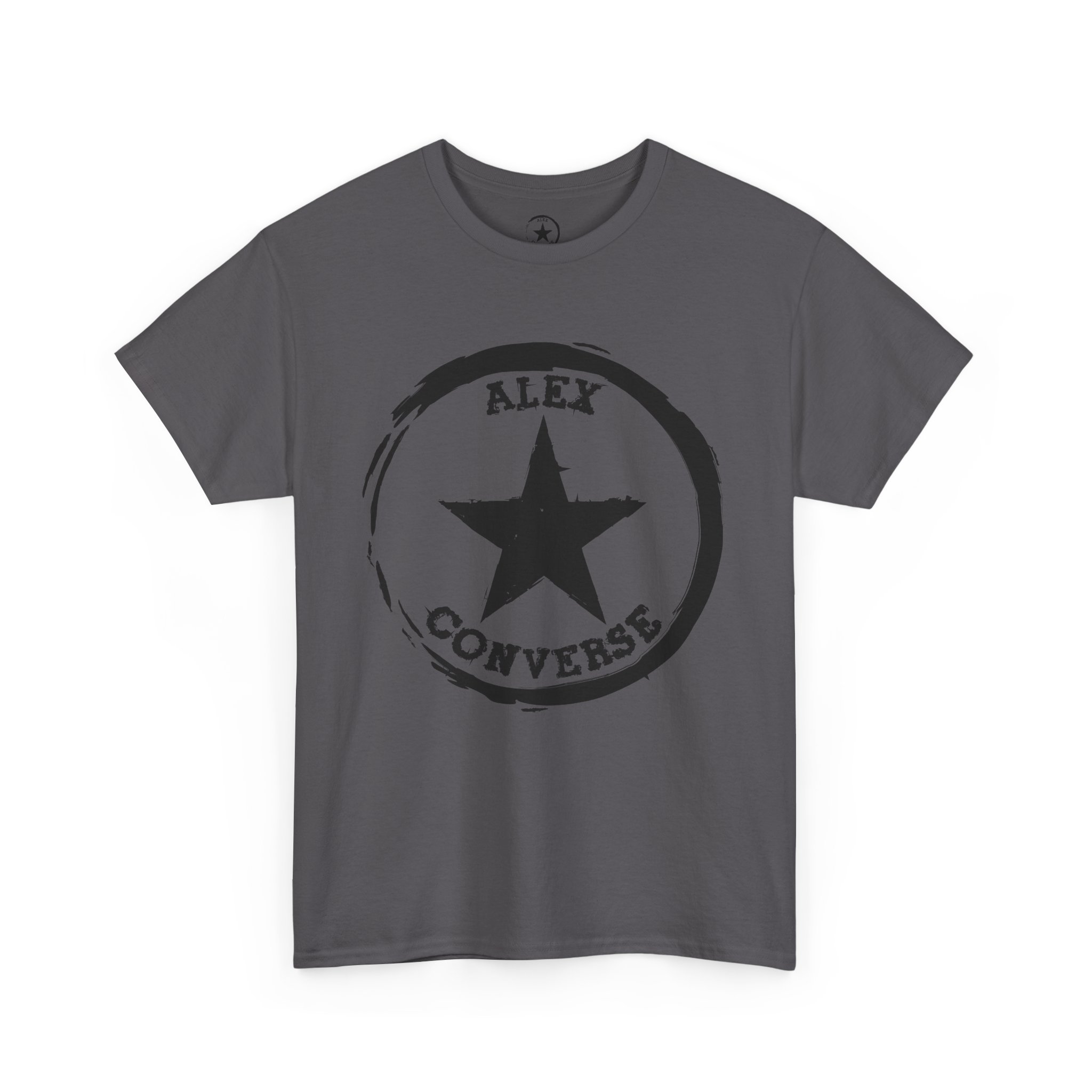 Alex Converse Unisex Heavy Cotton Tee Black Logo - Image 9