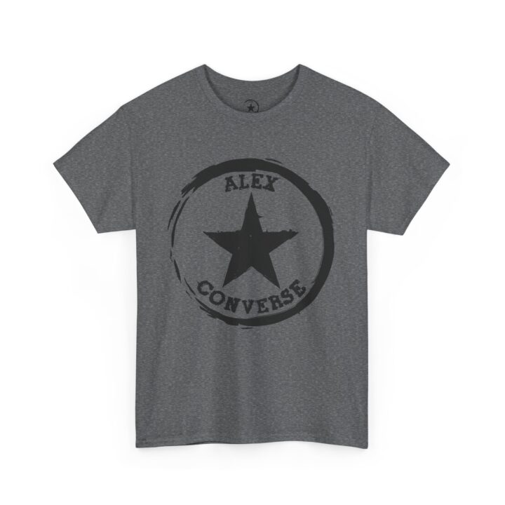 Alex Converse Unisex Heavy Cotton Tee Black Logo - Image 7
