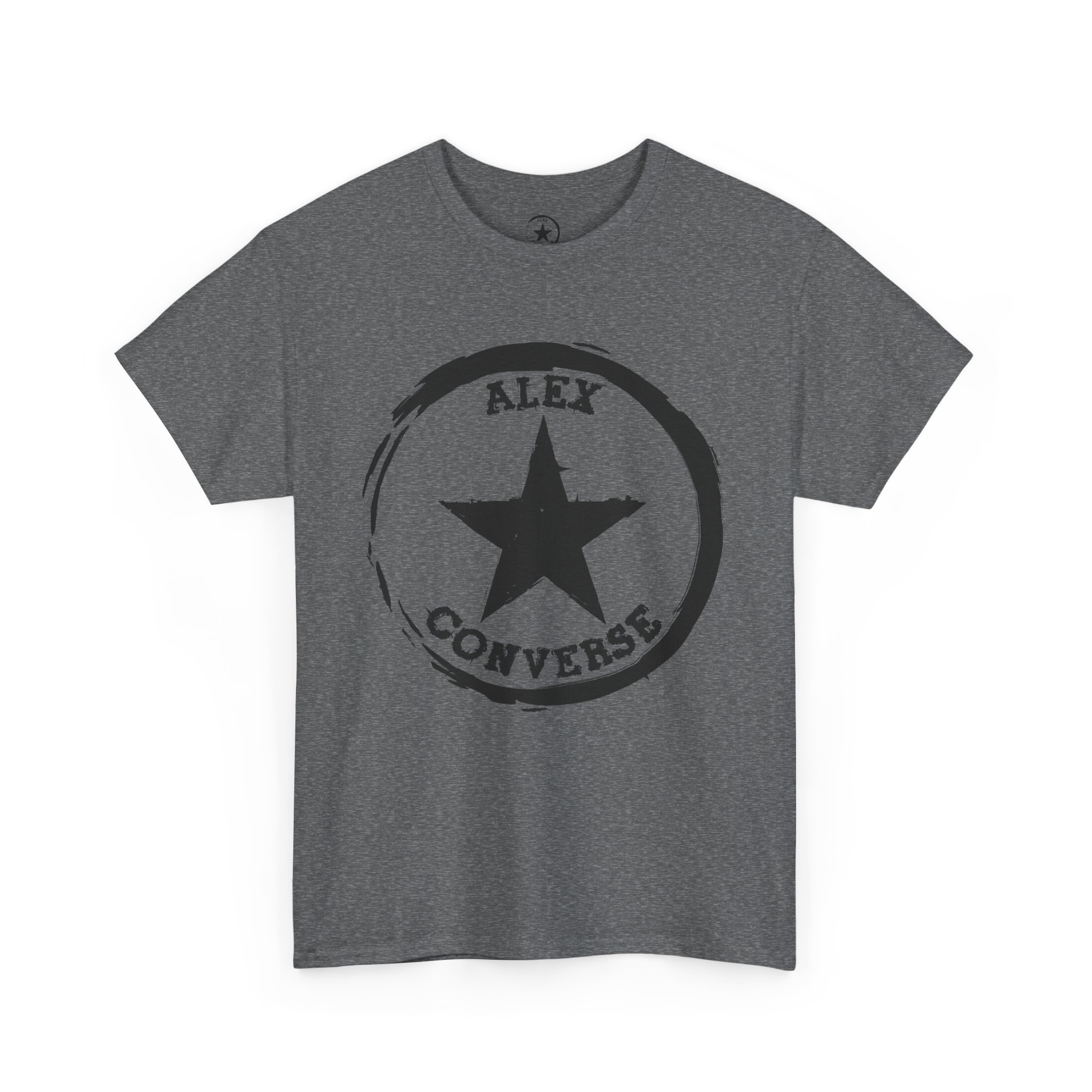 Alex Converse Unisex Heavy Cotton Tee Black Logo - Image 7