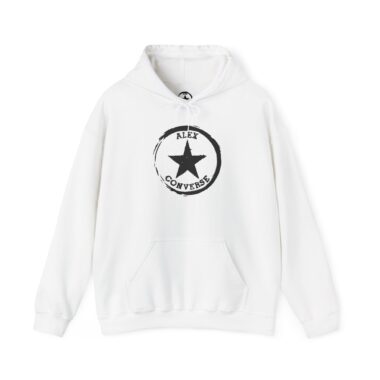 Alex Converse Unisex Heavy Cotton Hoodie Black Logo